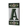 Green Floral Ceramic House Numbers & Letters Tile Size 7.5cm