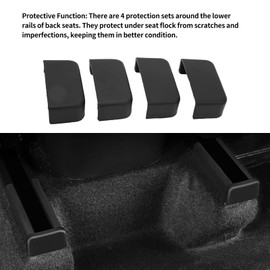 Akozon Tapón de Riel Deslizante para Asiento Trasero, 4 Piezas Tapón de Riel Deslizante para Asiento de Automóvil Cubierta de Tapón Antigolpes de Goma para Riel Deslizante de