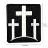 Cute-Patch Three Crosses Christian Motorcycle Biker Embroidered Iron On Patches