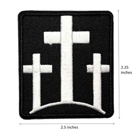 Cute-Patch Three Crosses Christian Motorcycle Biker Embroidered Iron On Patches