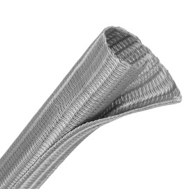 Wire Loom Tubing, 10ft Split Braided Cable Management Sleeve, Flexible Mesh Cord Protector Cable Sleeve for TV Computer (Grey, 3/16")