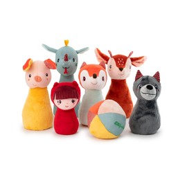 LILLIPUTIENS - Baby Fabric Bowling Set - 6 Funny Pins and a Sound Ball - Kids' Bowling Set - Ideal for Developing Toddlers' Motor Skills - From 18 Months - 83465