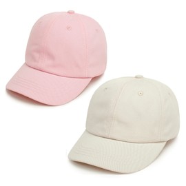 Sea Zaela Gorras de béisbol para niños pequeños y niñas, Gorras de Sol para Verano, tamaño Ajustable para 6 a 6 años, A Pink+Beige, 2-6 Años