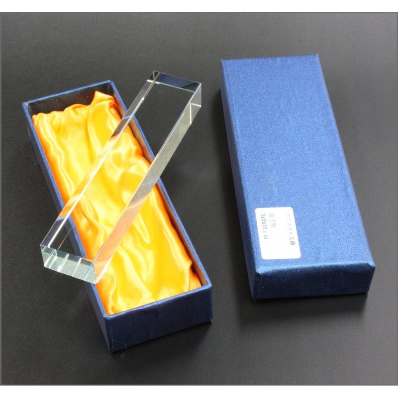 Hiromido Crystal Paperweight, Square Shape, 7.8 oz (220 g), 3