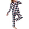 MoFiz Pajamas Set for Women Long Sleeve Breathable Cotton Plaid