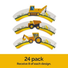 Construction Birthday Party Cupcake Wrappers- Set of 24