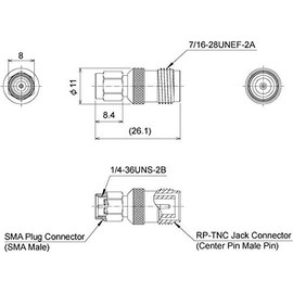 Antenna Technology Conversion Connector SMAP-[RP] TNCJ CC-SP-RTJ