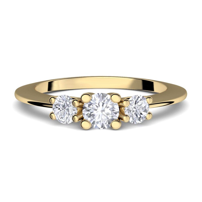 Amoonic FF588VGGGZIFA Gold Engagement Rings with Zirconia (925 Silver High