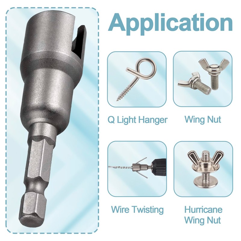 Lekgavd 2 Packs Power Wing Nut Driver Set, 1/4" Hex