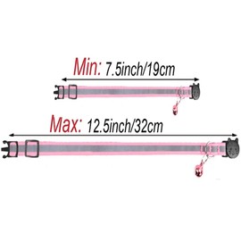 Pack of 4 Cat Collars with Safety Clasp, Adjustable Reflective Kitten Collars with Bell