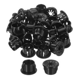 uxcell 38Pcs Desk Grommet Black, Snap Bushing Grommet with Shutter for Holes with 0.51"(13mm) Mounting, Round Nylon Snap in Cable Desk Grommet for Cables and Cords Management
