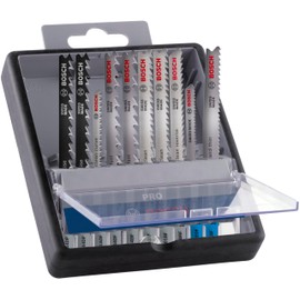 Bosch 10 x PRO Wood and Metal Jigsaw Blade Set (for Sheet Steel, Hardwood, Length 100 mm, Professional Accessories Jigsaw)