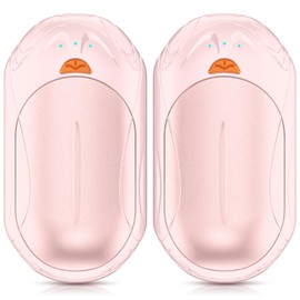 AI Hand Warmers Rechargeable 2 Pack,6000mAh Rechargeable Hand Warmer,20Hrs Long Heating Electric Hand Warmer,Portable Pocket Heater,Pocket Size Hand Warmer, Gifts for Christmas (Pink, 2 Pack)