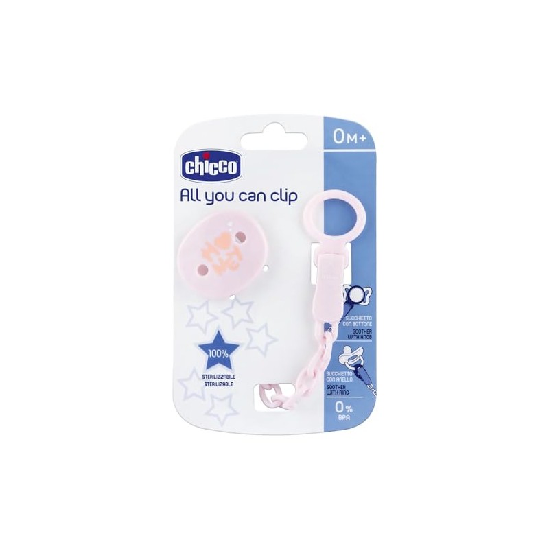 Chicco Mordedera Clip Chupete Rosa All You Can