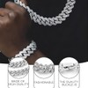KEMUZ Iced Out Kette Cuban Chain Und Armband 2Er Set,