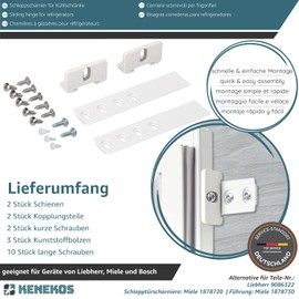 Kenekos - Universal Door Mounting Set for Built-In Fridge and Freezer with Tow Door Technology - Tow Hinge Suitable for Liebherr, Miele and Others Alternative for Part No. 9086322