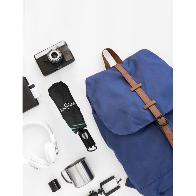 Raintrend Women's Auto Umbrella with UV Protection, Blue, 48"