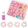 Mrltau 96 Pieces Finger Nails for Children, Cute Artificial Nails
