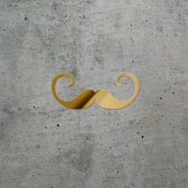 Decal Stickers of Mustache (Metallic Gold) (Set of 2) Premium Waterproof Vinyl Decal Stickers for Laptop Phone Accessory Helmet Car Window Mug Tuber Cup Door Wall Decoration - ANDstic765396GO