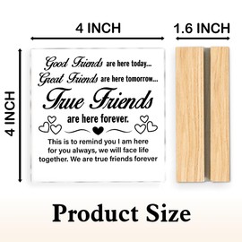 Friends Gifts for Women Men, Friendship Gift Birthday Gifts for Best Friend, True Friends Acrylic Desk Decorative Sign Home Decor