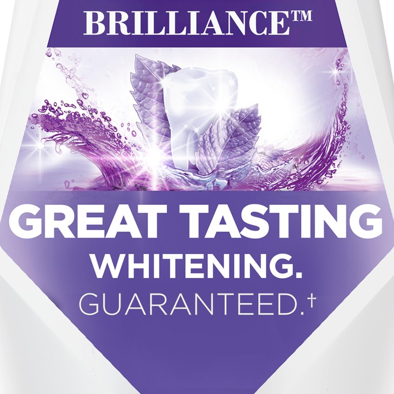 Crest Mouthwash/Mouth Rinse, 3D White Brilliance Whitening, Alcohol Free, Clean