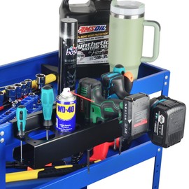 ULIBERMAGNET Power Tool Organizer Rack,Magnetic Heavy Duty Drill Holder with 4 Slot,Magnetic Mount Solid Metal Tool Rack with Screwdriver,Cordless Drill,Utility Rack for Garage Cart