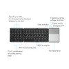 Round Key Bluetooth Foldable Keyboard with Touchpad Universal 140mAh Wireless