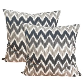 TRESMESTRES Cushion Covers for Lounge Furniture, Sofa Cushion Cover and Cushion Cover, Mediterranean, Colourful, Ikat Style, Decorative Cushion Cover, Decorative Cushion Cover, 45 x 45 cm, Set of 2,