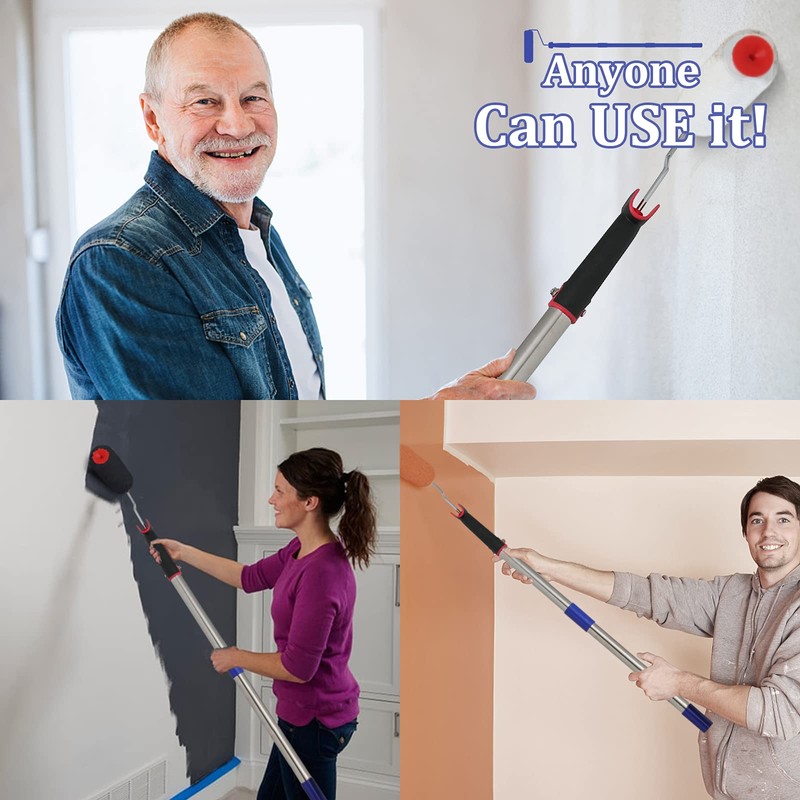 FLY HAWK Paint Roller,4 FT Brush kit Multi-Function Paint Roller