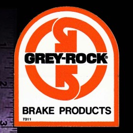 GREY ROCK Brake Products - Original Vintage 1960's 70's Racing Decal/Sticker