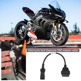 Create idea OBD2 Cable Adapter 4 Pin to OBD2 Diagnostic Adapter Connector Motorbike Diagnostic Adapter Connector Cable Scan Tool Compatible with Multistrada 1200 2010-2014