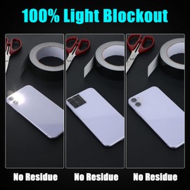 Nuanchu Light Blocking Tape 2'' x 82 ft 100% Full Black Out Masking Tape for Electronics,Cover LED Indicator, Shielding Glare, Window Shading, Lamp Strips Shade, Backlight Sheet Dimming(1.2'' Wide)