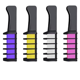 Pack of 4 Hair Chalk Combs, Hair Colourations, Temporary Hair Colour for Children Girls, DIY Cosplay