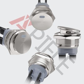 APIELE 22mm Metal Stainless Steel Toggle Switch IP65 Waterproof Switch with Square Round LED 12VDC 1NO pin (Blue)