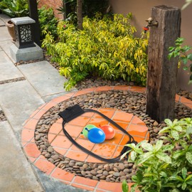 Relaxdays Water Bomb Slingshot, Water Slingshot for 3 People, with Bag, Water Bomb Catapult for Outdoors, Black, Polyester, 16.5 x 120 x 2.5 cm