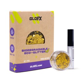 Gold Biodegradable Glitter Makeup | Plant Based, Eco Friendly, Hair Glitter, Face Glitter or Body Glitter | Cosplay, EDM Music Festival, and Rave Makeup Accessory | 5 Grams of Chunky Glitter