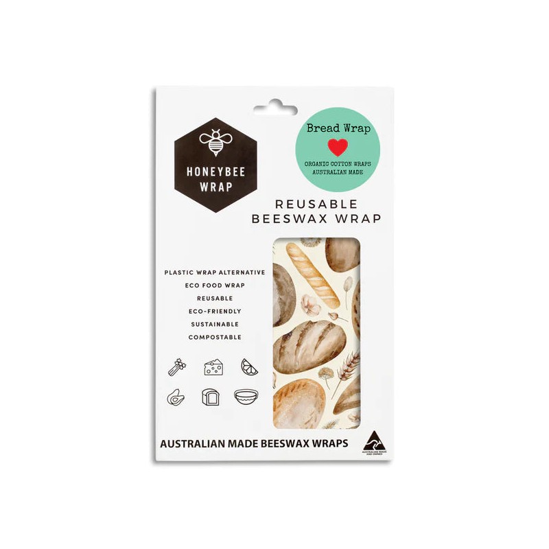 Honeybee Beeswax Bread Wrap (53cm x 45cm), Bread