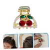 OHPHCALL Rhinestone Cherry Hair Clips for Women Small Design Hair