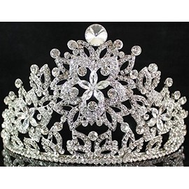 Flower Austrian Rhinestone Crystal Tiara Hair Combs Bridal Pageant Prom T1871