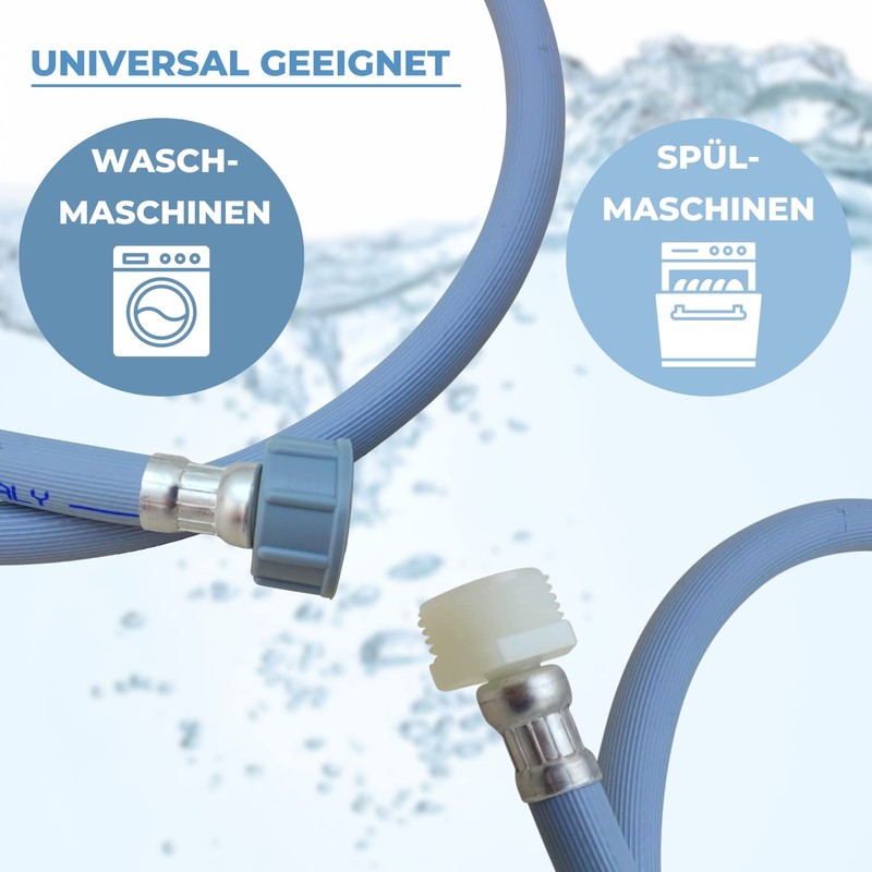 Lichtblau Inlet Hose Extension Washing Machine Dishwasher Connection Size 2