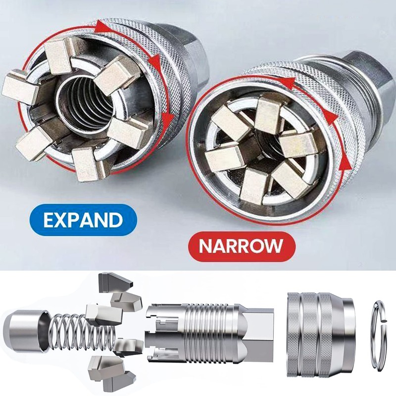 KEWAYO 10-19mm Universal Adjustable Socket, Adjustable Adapter with Connecting Rod