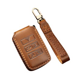 ontto Leather Car Key Case Suitable for Range Rover Sport Evoque Velar Land Rover Discovery Jaguar E-Pace 2017-2020 Remote Control Cover Key Case Key Cover Key Protection Case Brown B