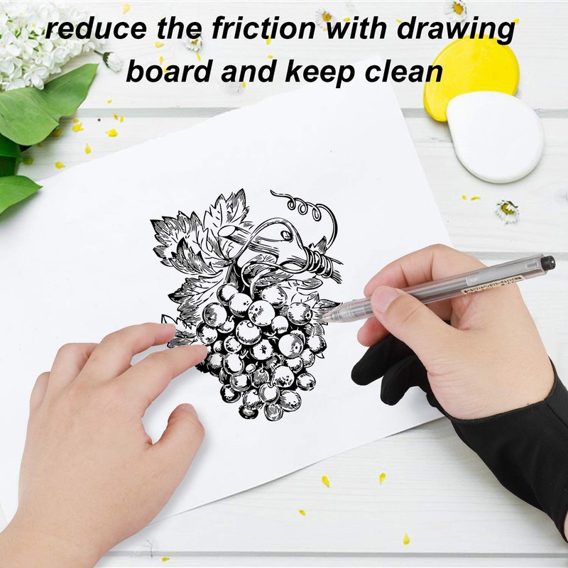 EastyGold Artist Drawing Tablet Gloves Two Finger Graphics Painting Glove