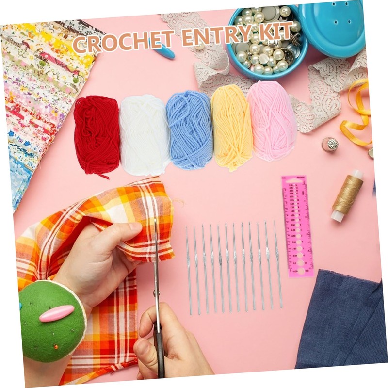 BIUDECO 1 Set Beginner Crochet Kit Complete Crochet with Ergonomic