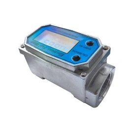 1 Piece Digital Flow Meter Aluminum Alloy Fuel Meter Turbine Flow Meter & Digital Meter in Industry-Grade Blue
