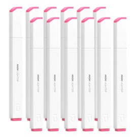 M&G Pink Highlighter, 12 Pack High Lighters Highlighters No Bleeds Highliters Pens Neon Soft Highlighters Bulk Clear View Bright Tip Marker for Books Home Office, Square