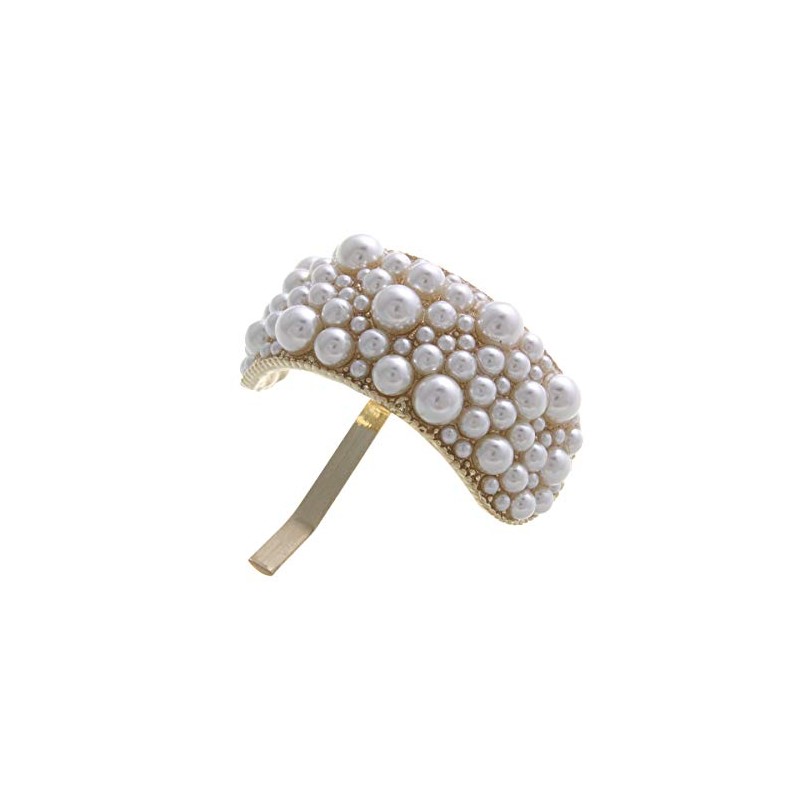 VingTAINE H7182 Pearl Curve Hair Cuff, Pony Hook, Easy Arrangement,