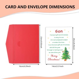 Lovely Secret Santa Card for Kids Christmas Card for Son, Son Christmas Gifts from Mom Dad, Merry Christmas Card, Christmas Gifts for Son, Xmas Card from Family Christmas Cards with Envelopes