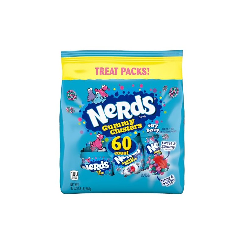 NERDS Very Berry Gummy Clusters - Crunchy and Gummy Treats