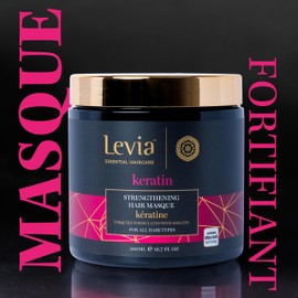 Levia Keratin Strengthening Mask Nourishes, Compresses and Protects Strengthens the Inner Fibre of the Hair Makes Straightening Easier All Hair Types 500 ml
